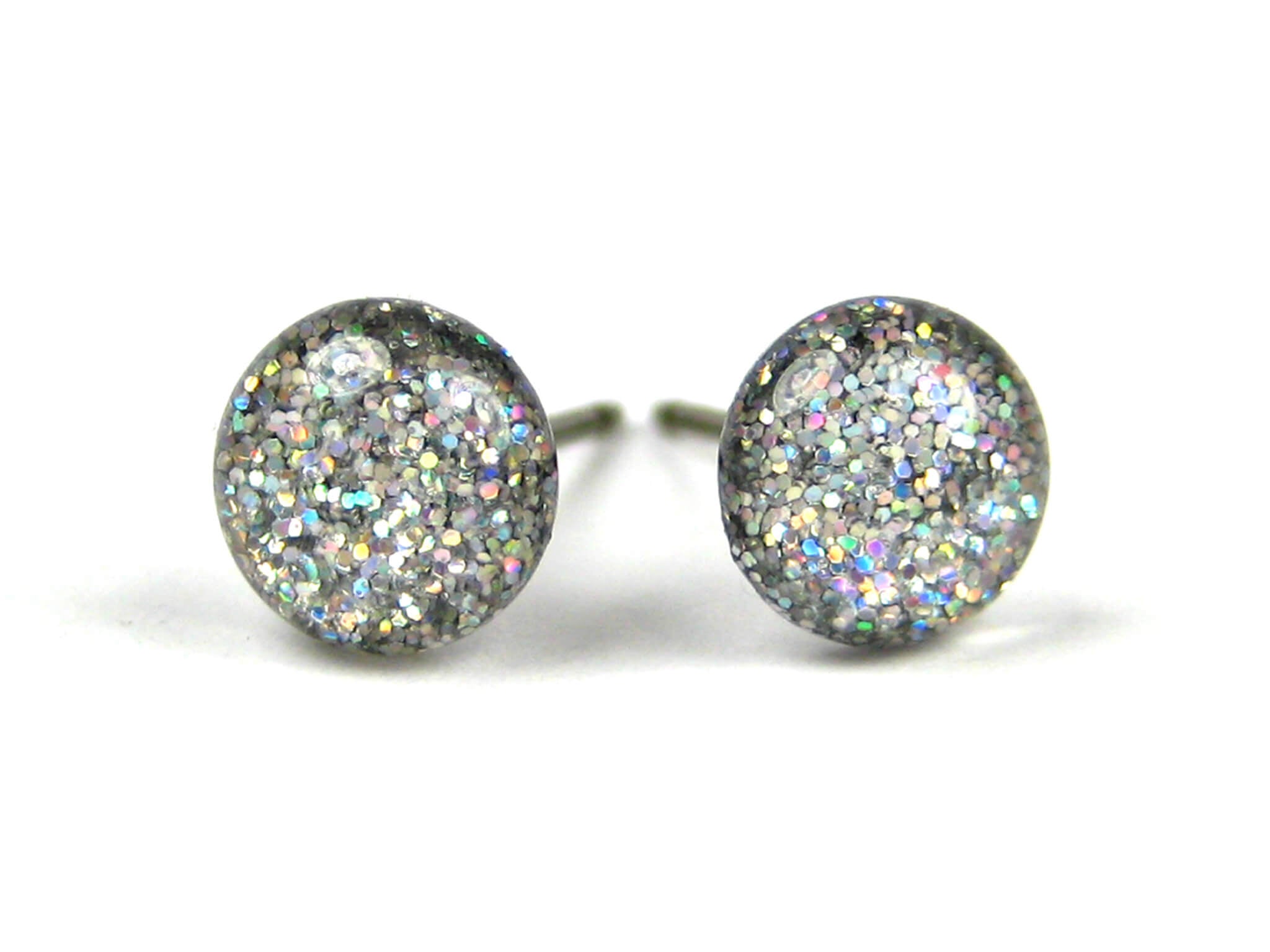 Centauri Silver glitter stud earrings