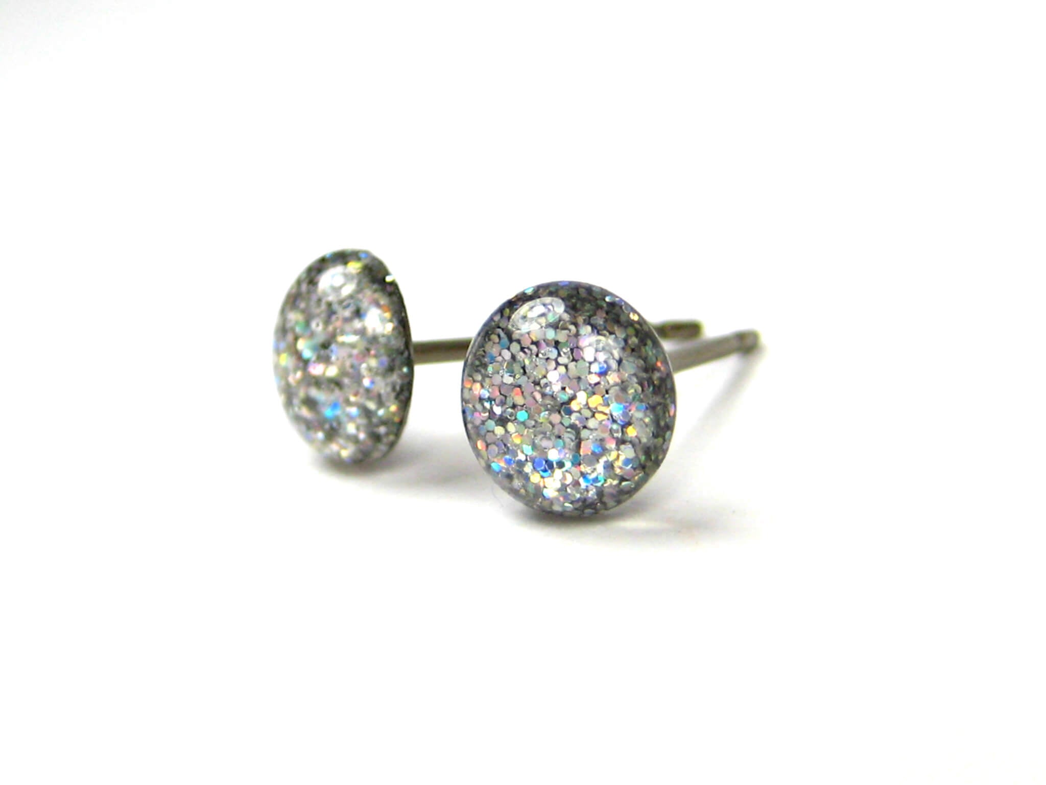 Centauri Silver glitter stud earrings