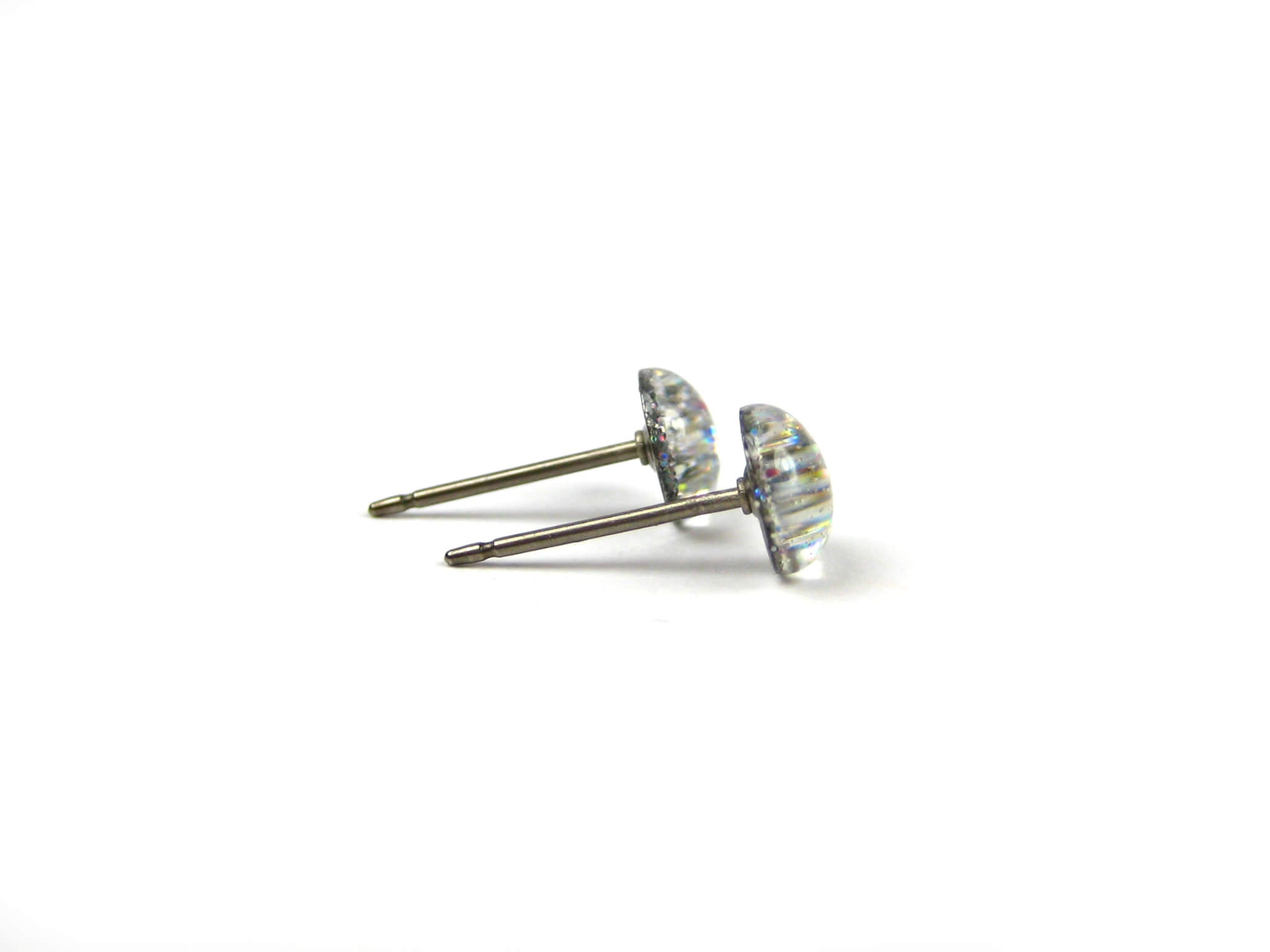 Centauri Silver glitter stud earrings