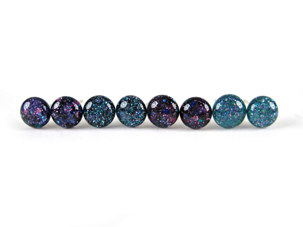 Cosmic Galaxy Glitter Titanium Stud Earring Set