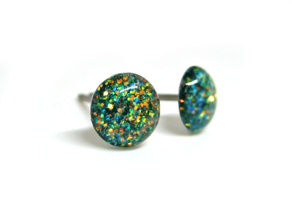 Light Woodlands Spirit Glitter Titanium Stud Earrings