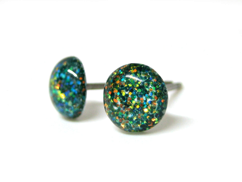 Light Woodlands Spirit Glitter Titanium Stud Earrings