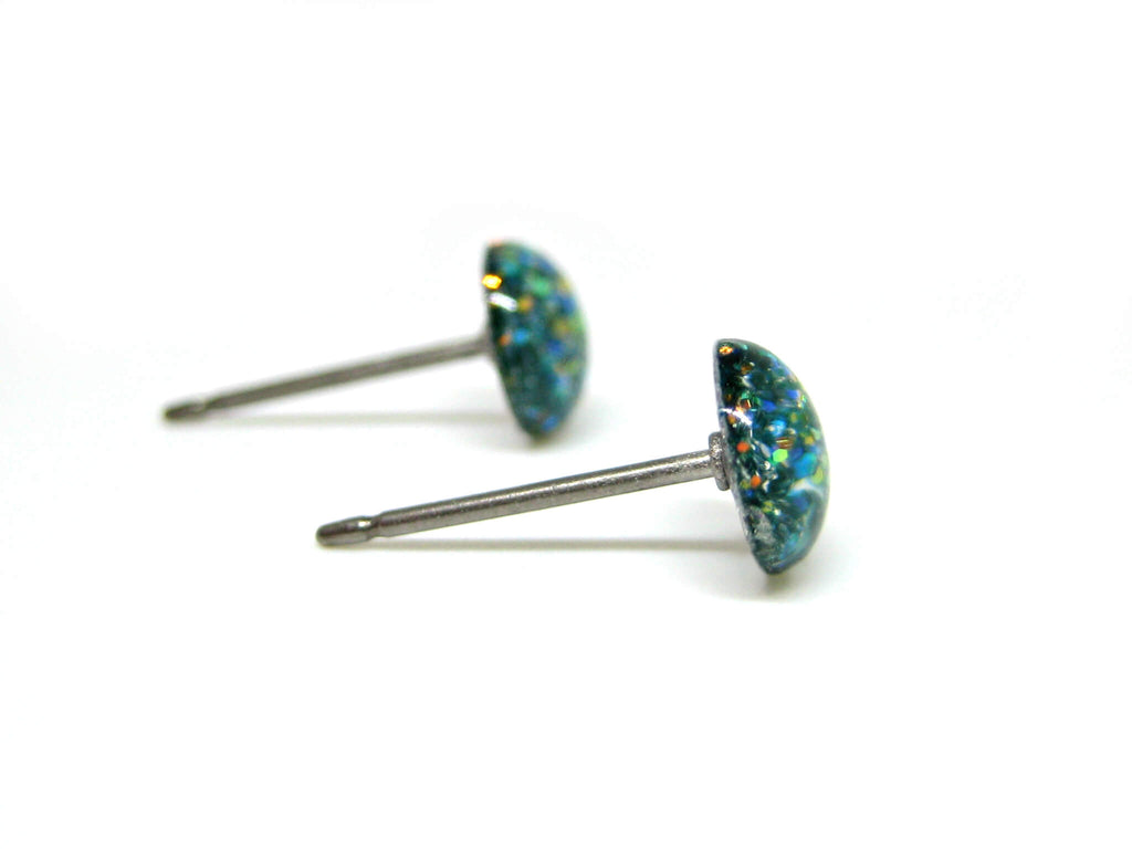 Light Woodlands Spirit Glitter Titanium Stud Earrings