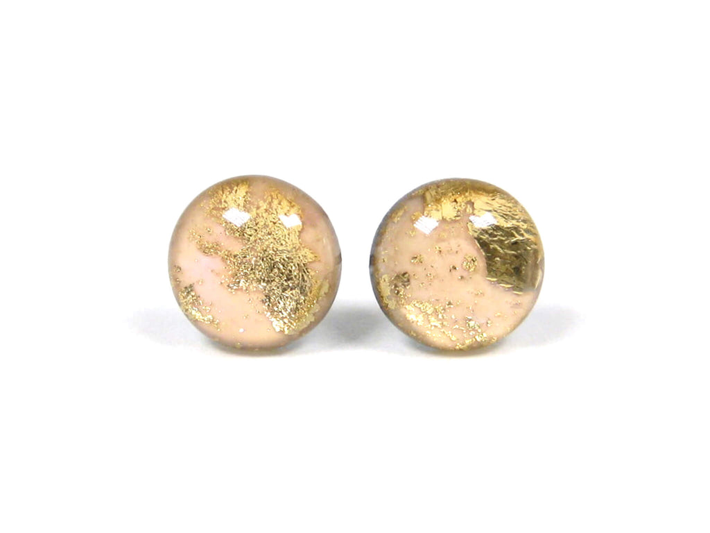 Baby Pink Gold Dust Titanium Stud Earrings