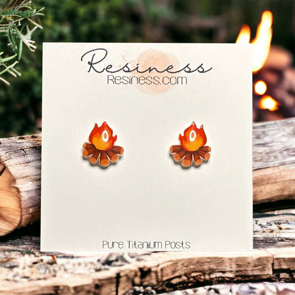 Campfire Titanium Stud Earrings