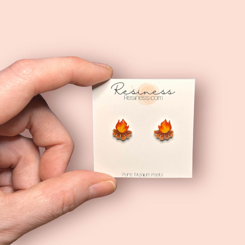 Campfire Titanium Stud Earrings