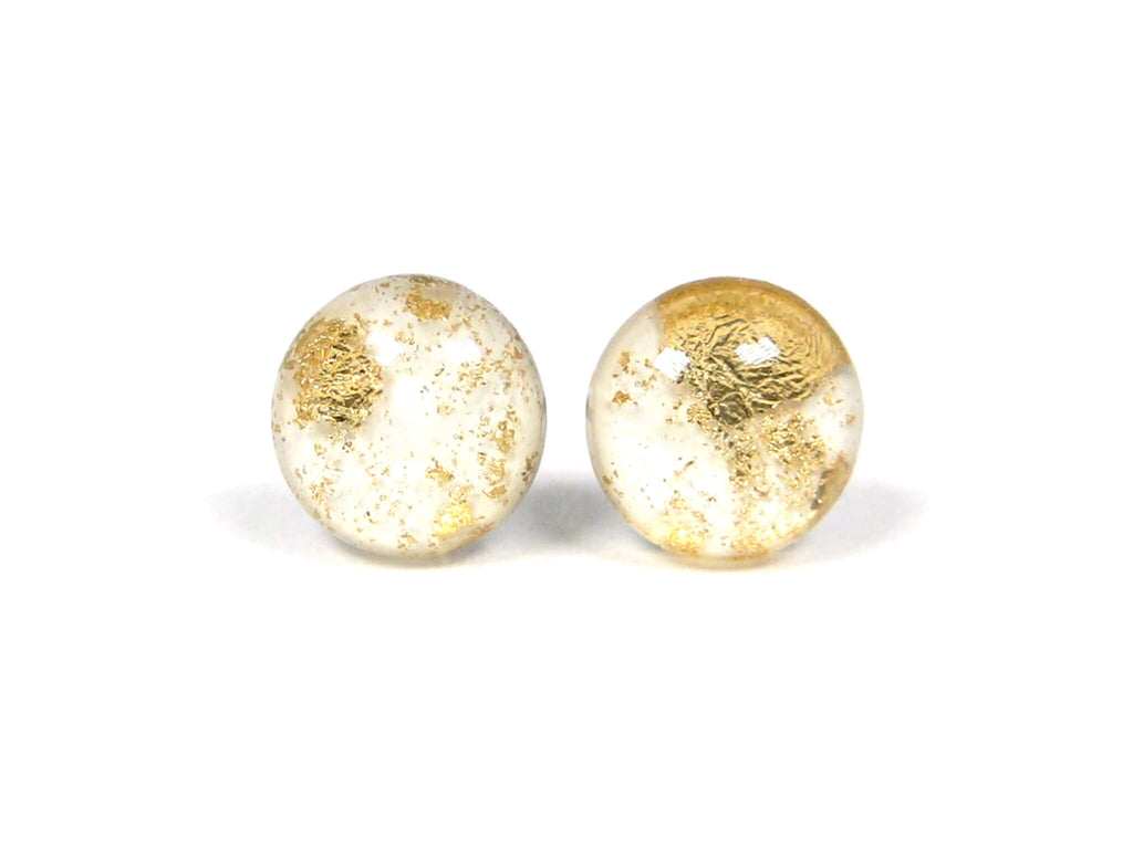 Cloud White Gold Dust Titanium Stud Earrings