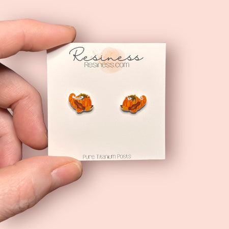 thanksgiving cornucopia graphic stud earrings