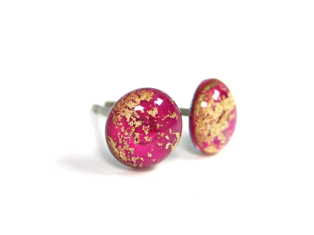 Electra Pink Gold Dust Titanium Stud Earrings