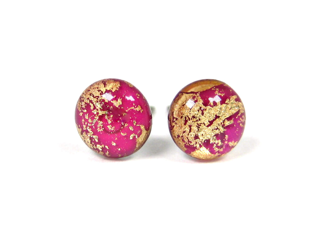 Electra Pink Gold Dust Titanium Stud Earrings