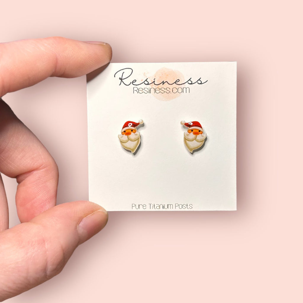 Cute Santa Claus Titanium Stud Earrings