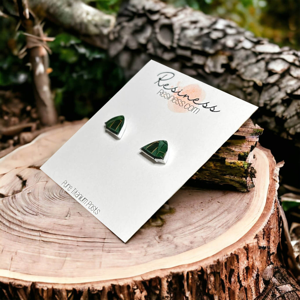 Camping Tent Titanium Stud Earrings