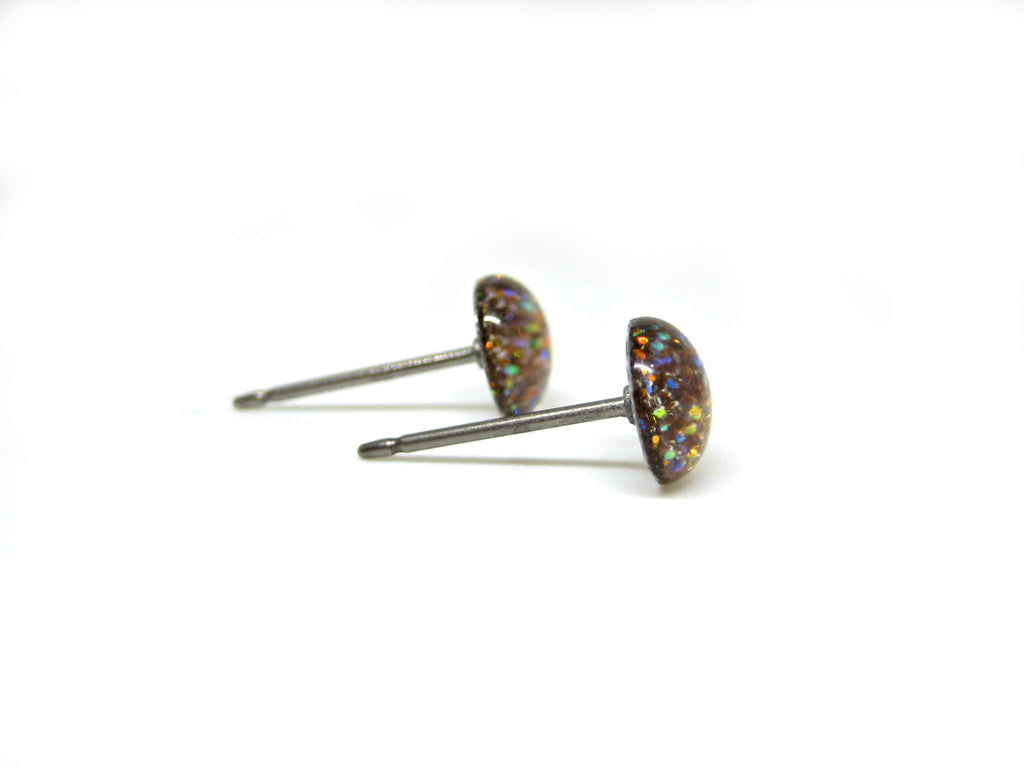 Light Ancients Gold Glitter Titanium Stud Earrings