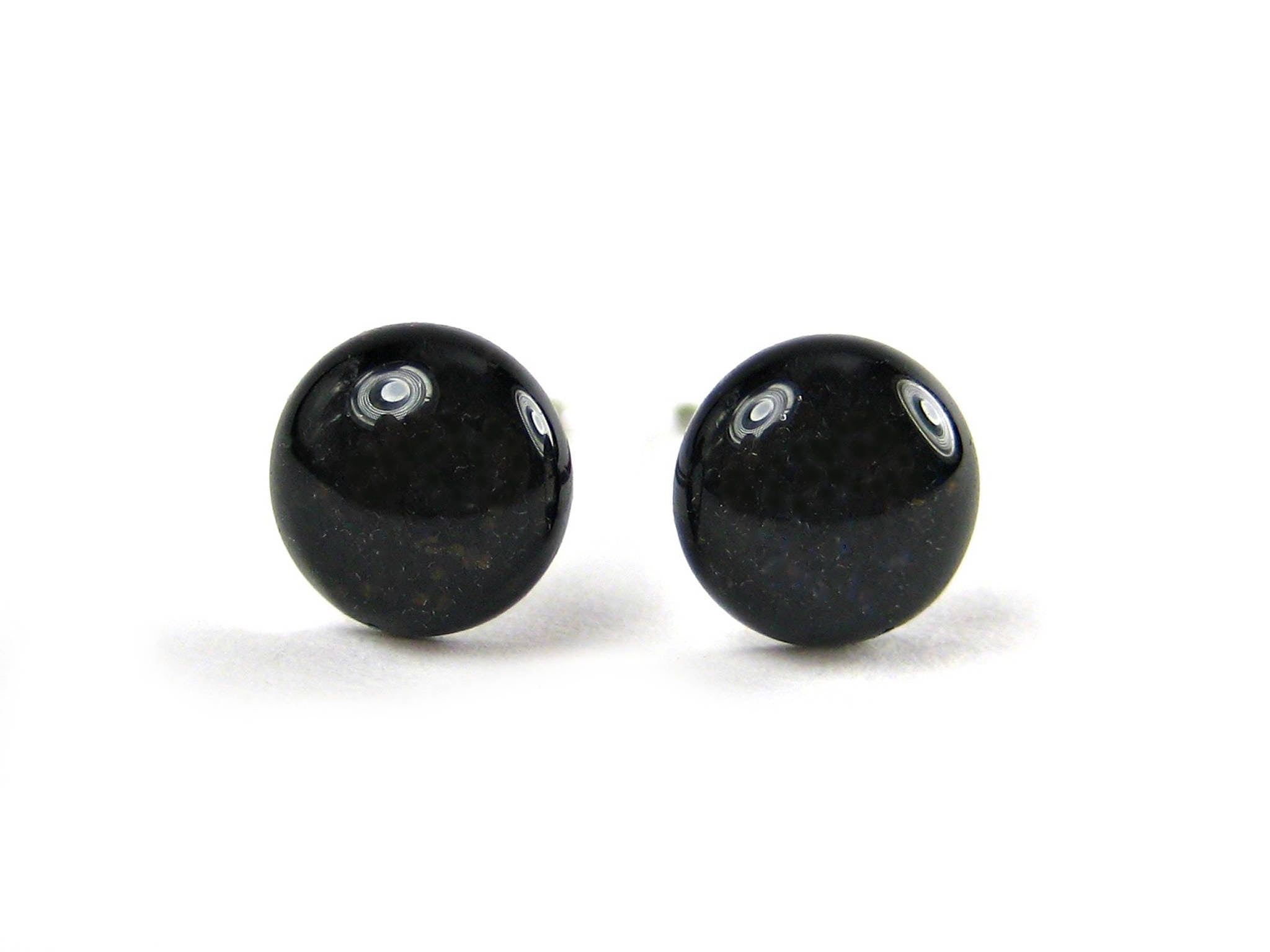 black beauty glitter stud earrings