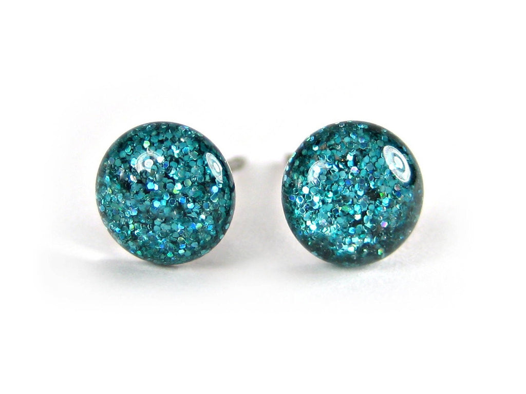 Nebulas Spin Glitter Titanium Stud Earrings