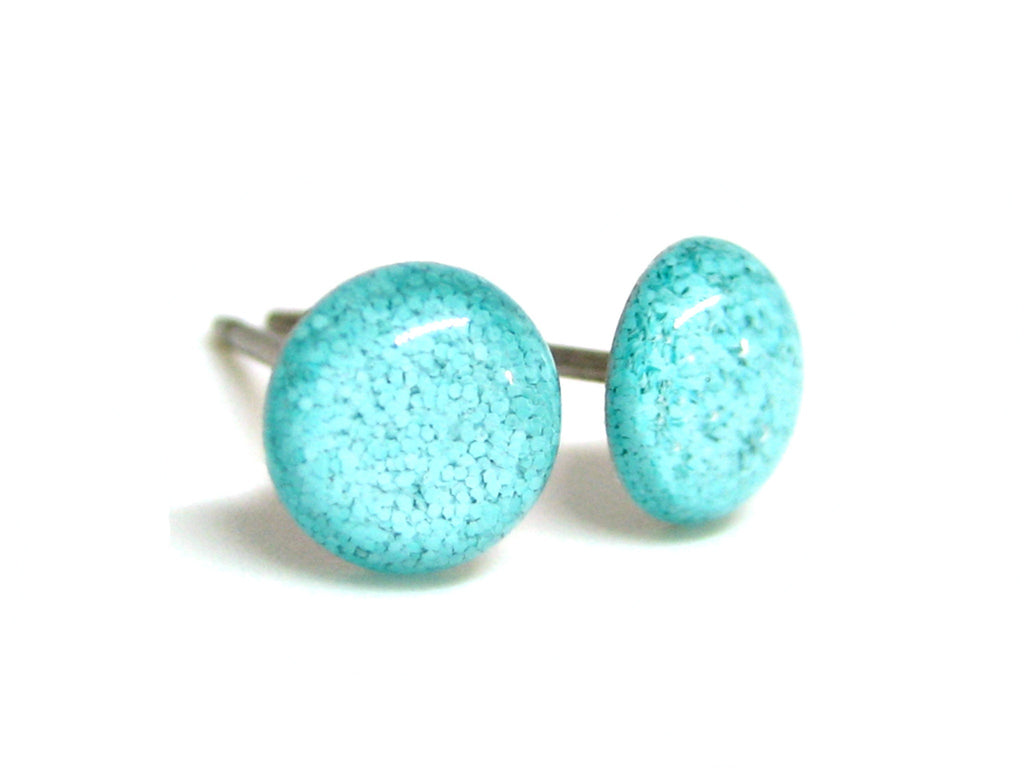 Sea Spray Glitter Titanium Stud Earrings