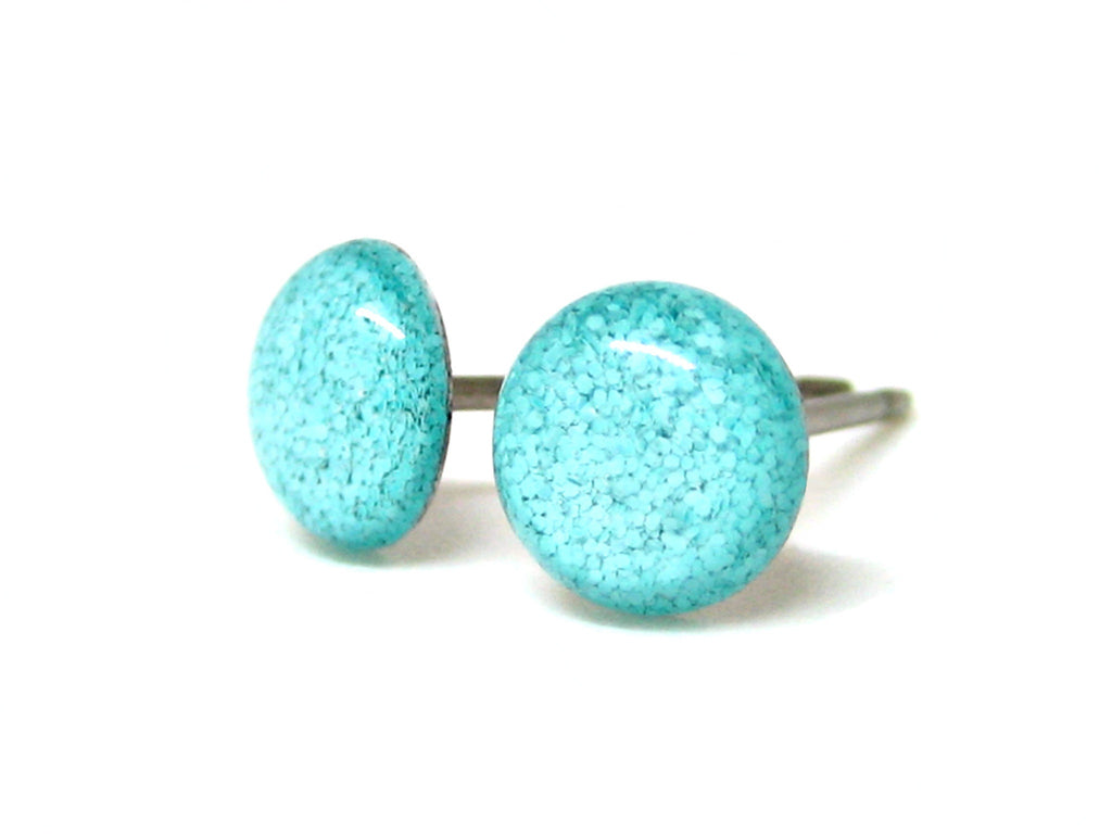 Sea Spray Glitter Titanium Stud Earrings