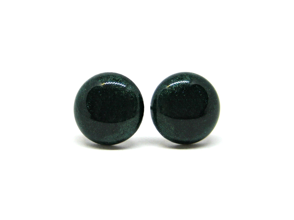 Hunter Green Solid Color Titanium Stud Earrings