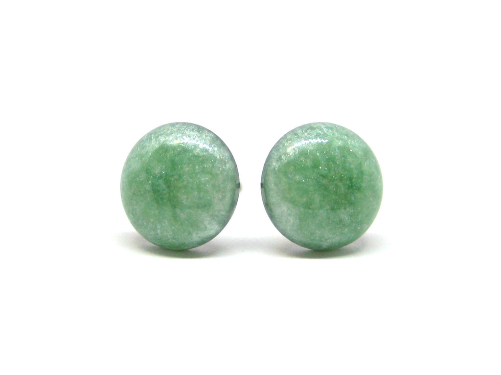 Pistachio Green Solid Color Titanium Stud Earrings