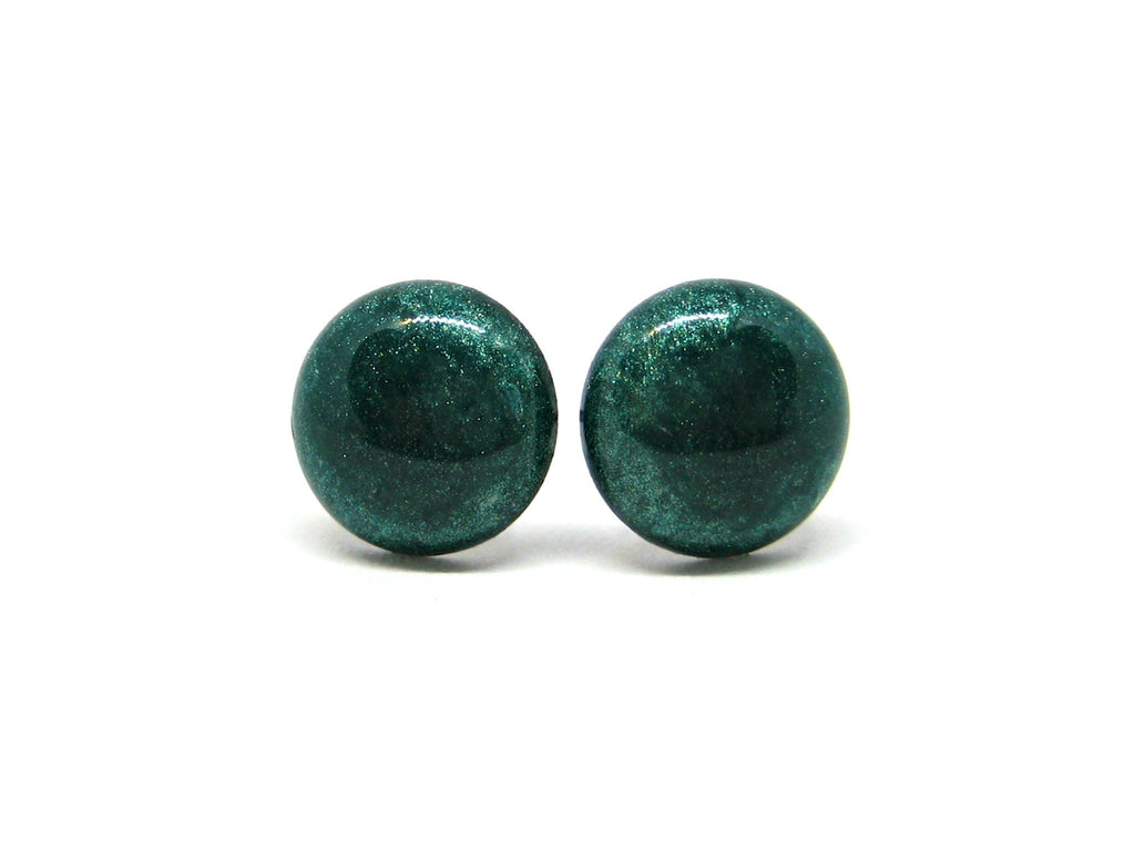 Sacramento Green Solid Color Titanium Stud Earrings