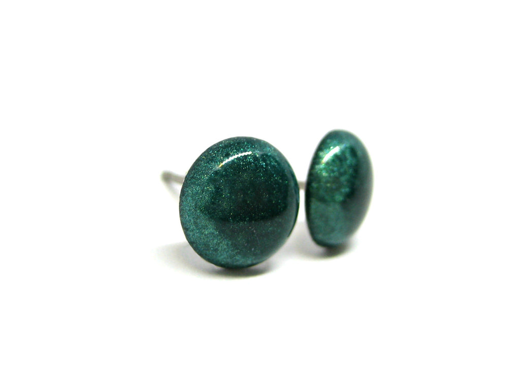 Sacramento Green Solid Color Titanium Stud Earrings