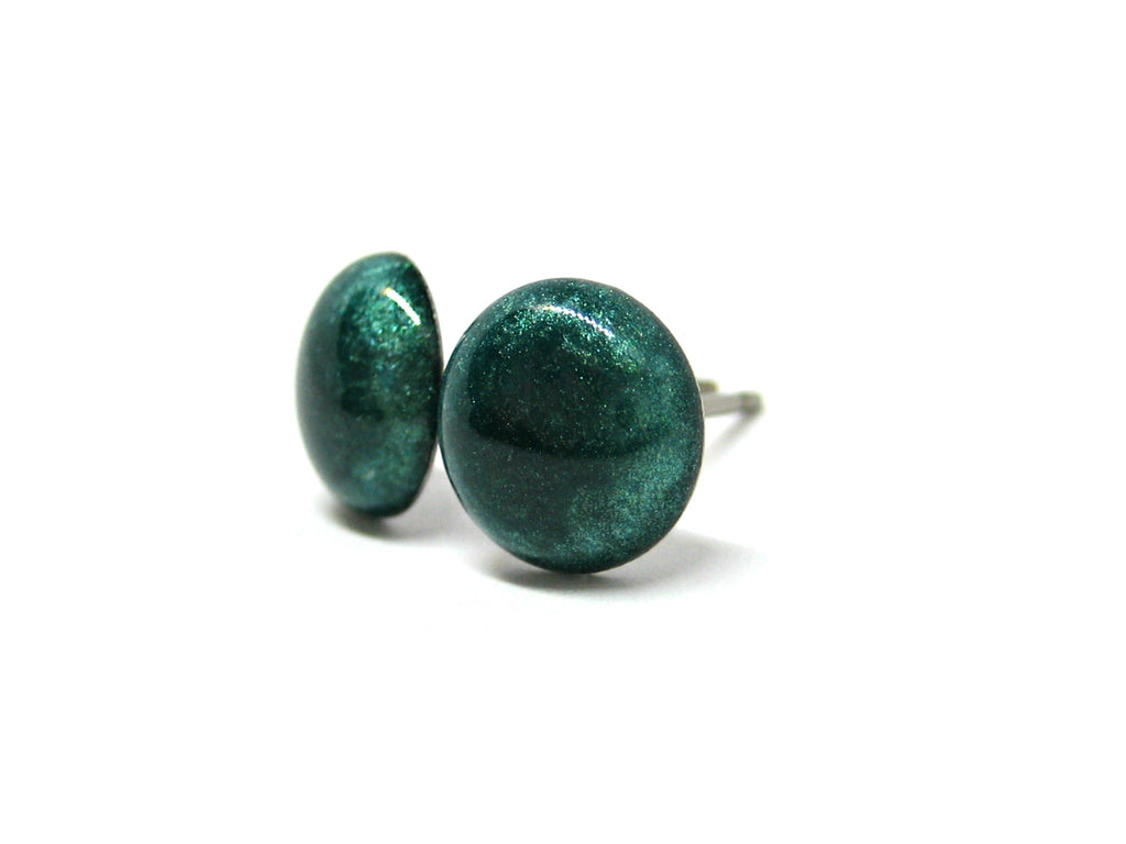 Sacramento Green Solid Color Titanium Stud Earrings