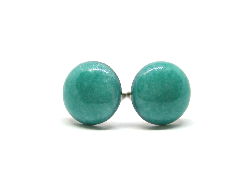 Calypso Teal Solid Color Titanium Stud Earrings