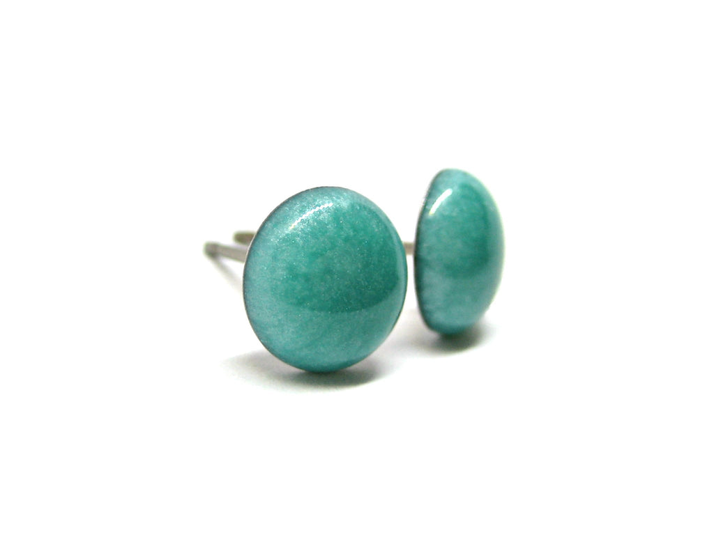 Calypso Teal Solid Color Titanium Stud Earrings