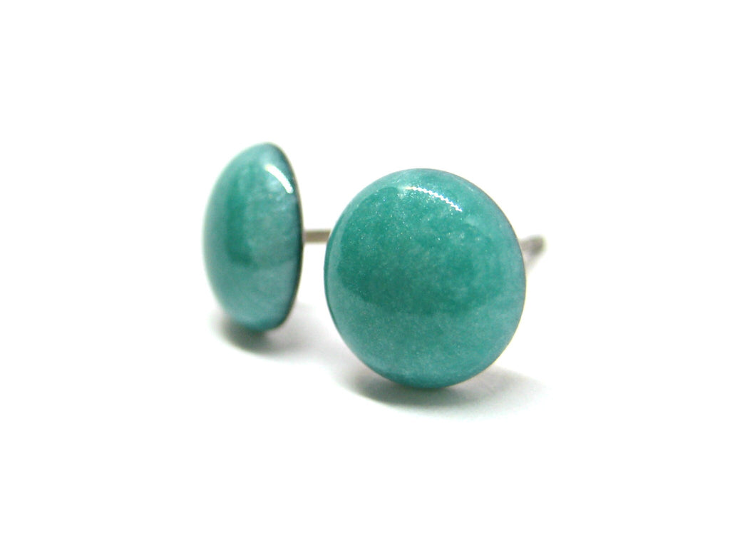 Calypso Teal Solid Color Titanium Stud Earrings