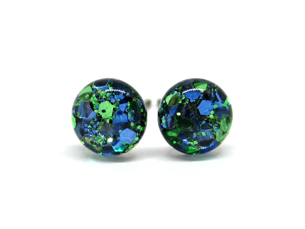 Oasis Glitter Titanium Stud Earrings