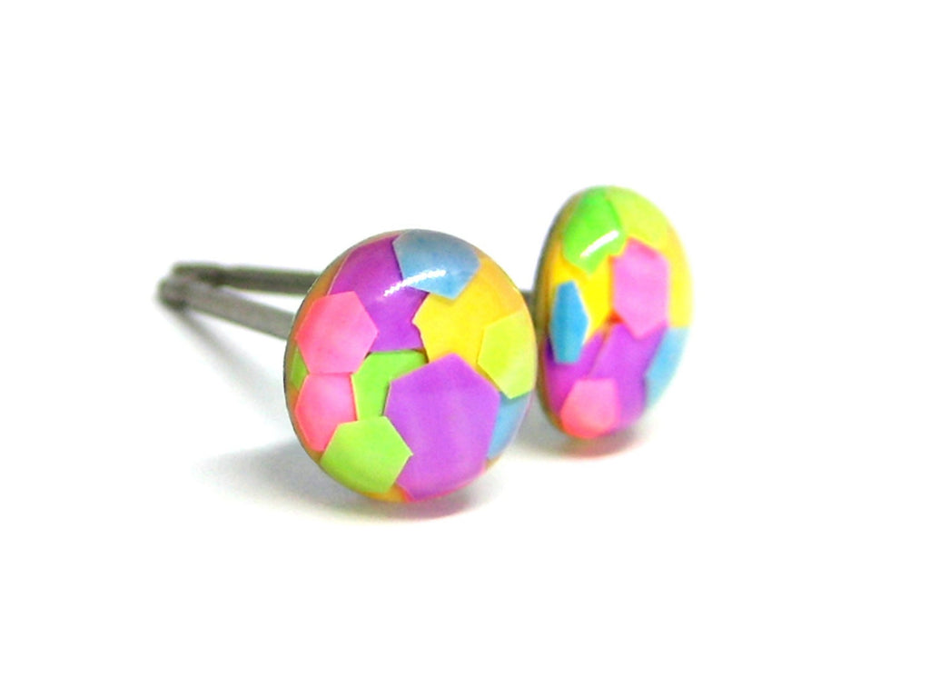 Altered Nova Confetti Glitter Titanium Stud Earrings